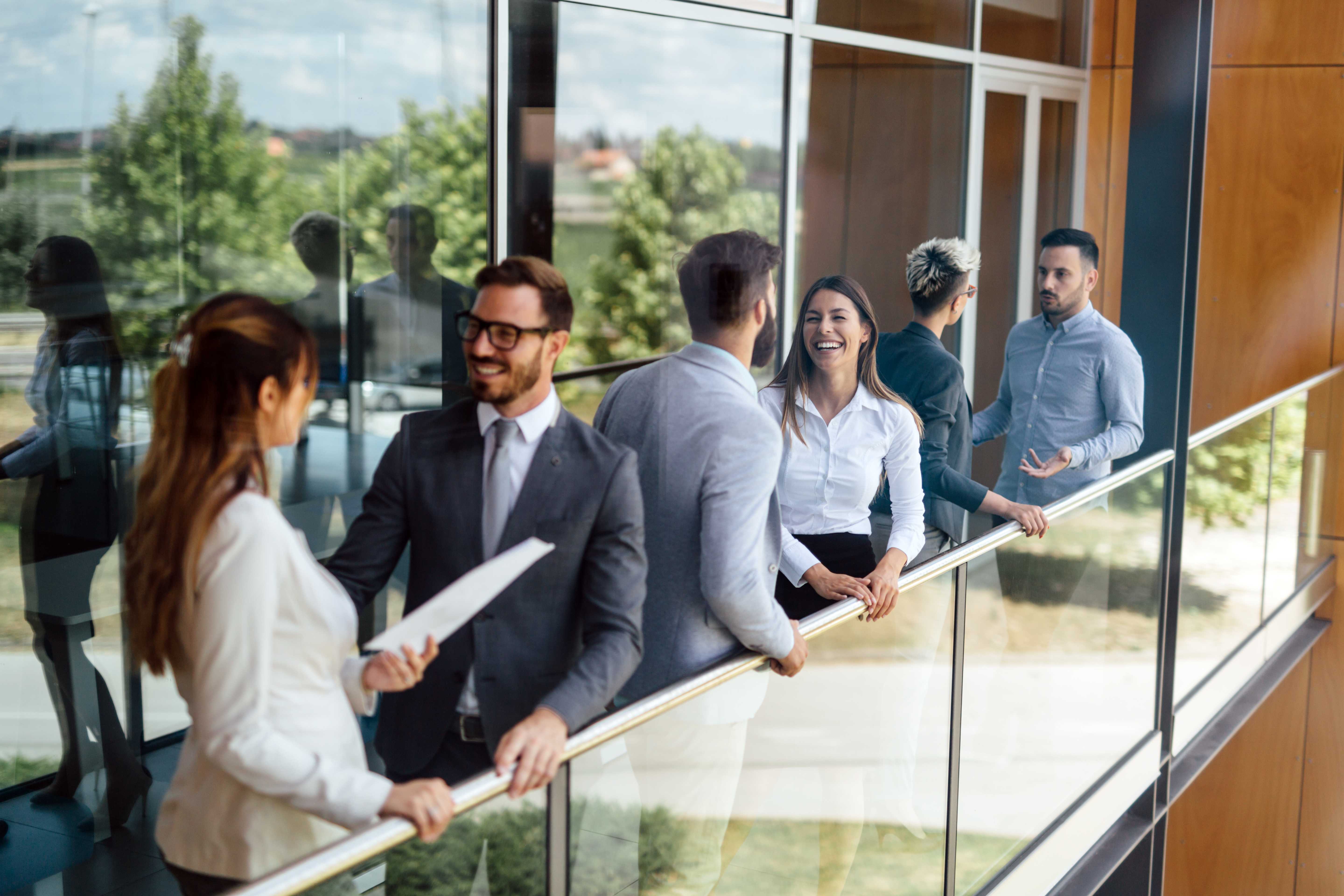 Business professionals networking and building relationships